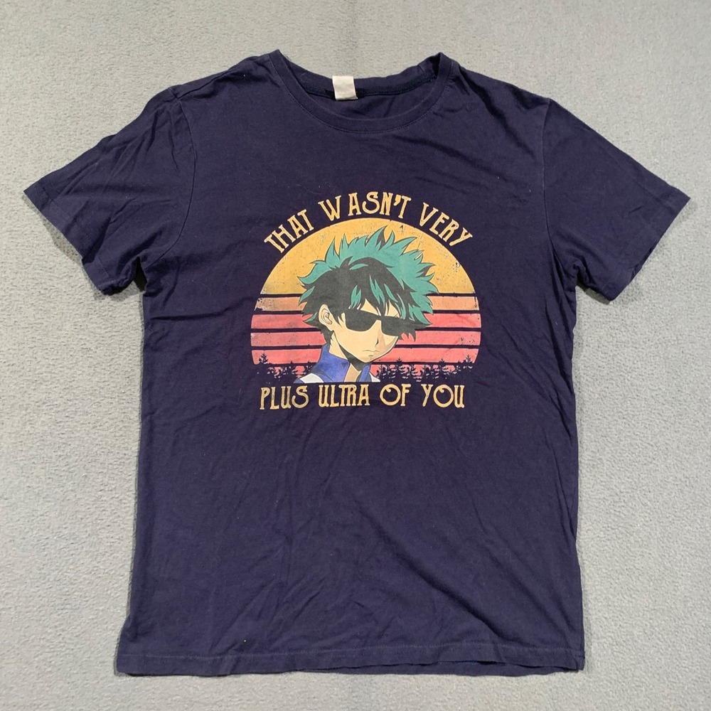 A Unique Creation My Hero Academia T-Shirt Unisex M Deku Plus Ultra Navy Blue